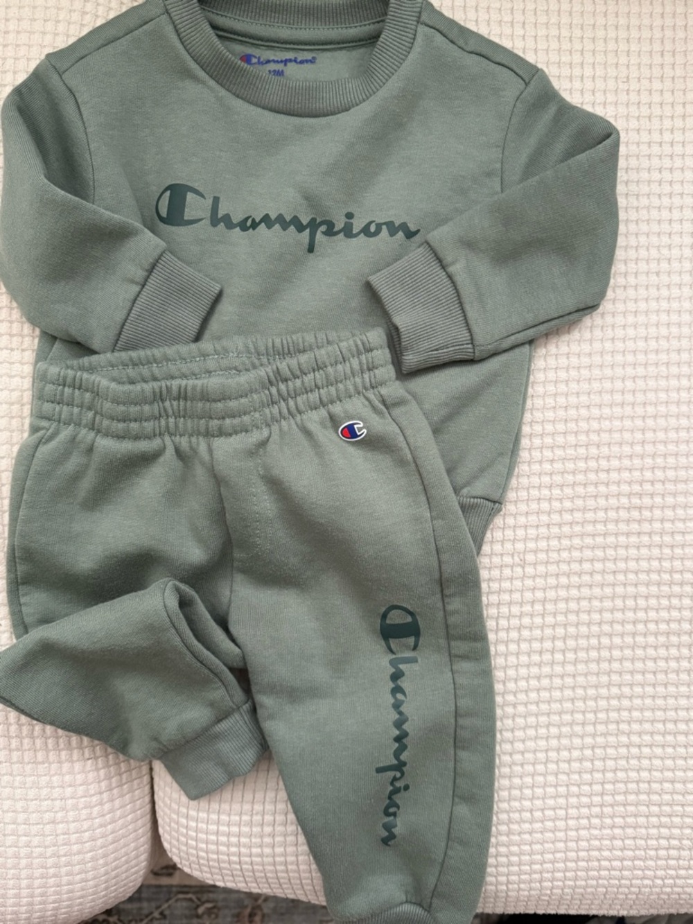 Champion Kids Olive Green Logo Sweatsuit